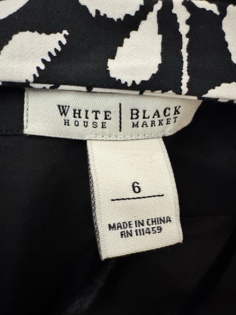 White House Black Market Black and White Floral Bustier Top - Picture 3 of 3